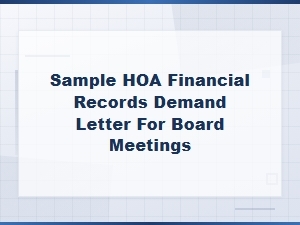 Sample Hoa Financial Records Demand Letter