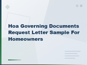 Sample Letter to Request Hoa Governing Documents