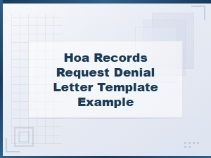 Hoa Records Request Denial Letter Template