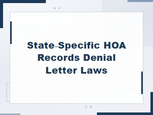 State Laws on Hoa Records Denial Letters