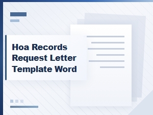 Hoa Records Request Letter Template for Word