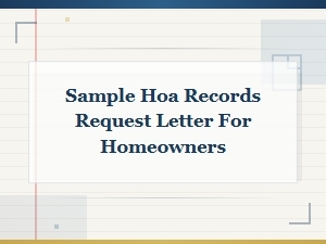 How to Request Hoa Records: Sample Letter